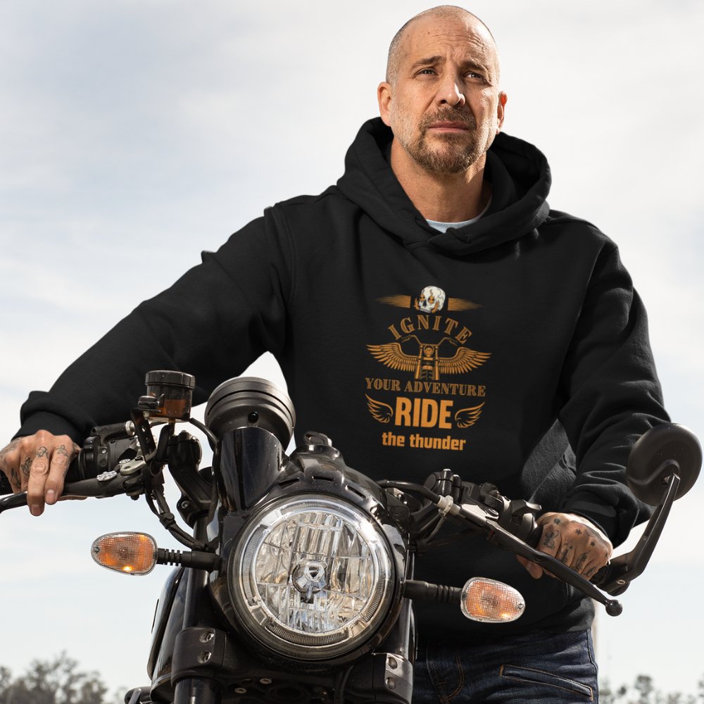 Ignite Your adventure, Ride The Thunder | Unisex Heavy Blend⢠Hooded Sweatshirt - ThePrintMasters - ThePrintMasters