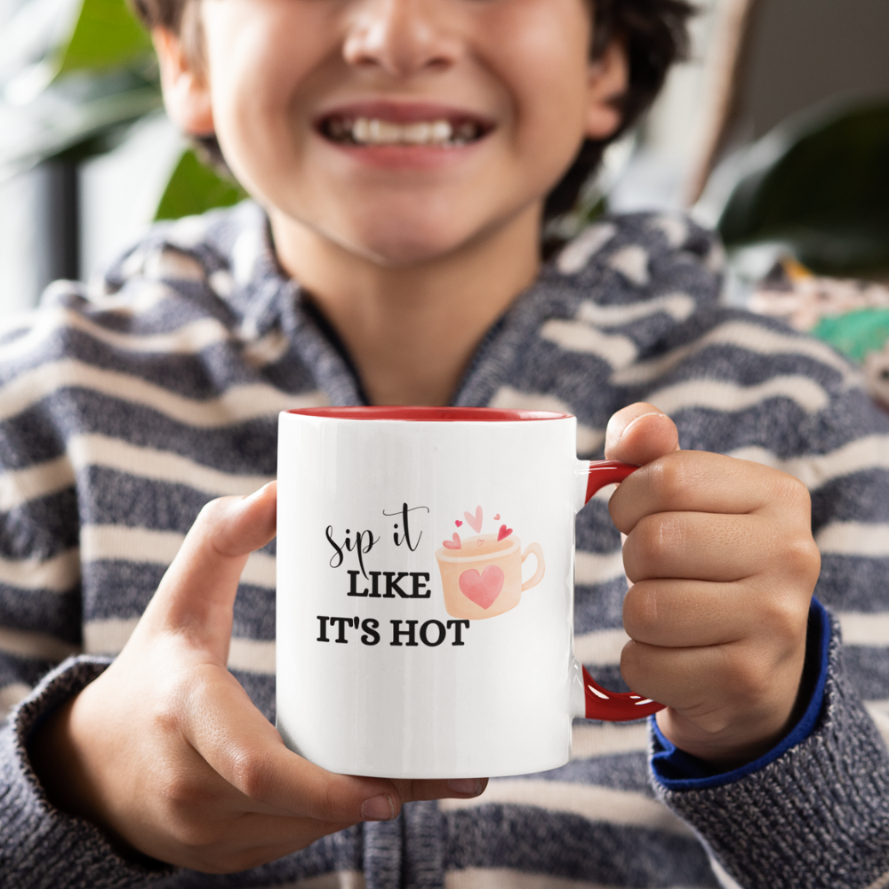 Sip It Like It's Hot | Accent Coffee Mug, 11oz - ThePrintMasters