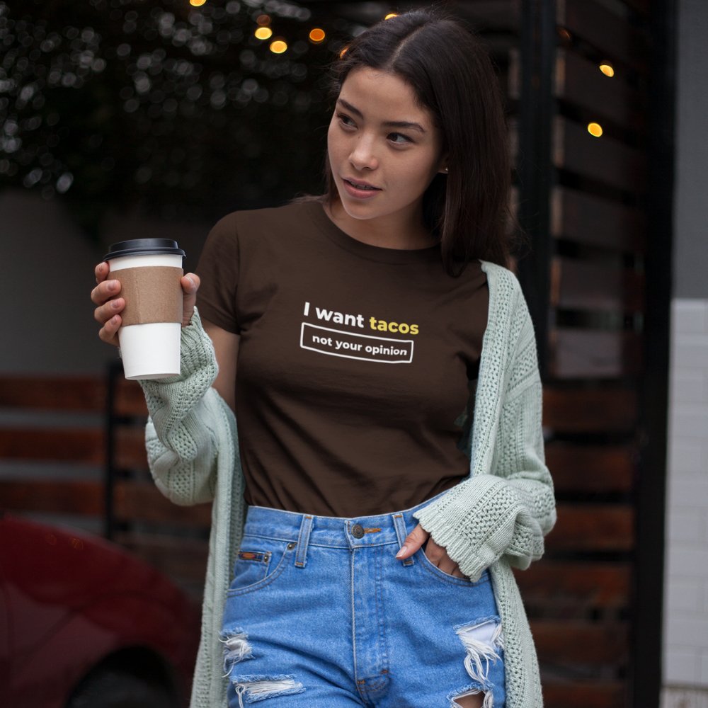 I want tacos, not your opinion | Unisex Heavy Cotton Tee - ThePrintMasters - ThePrintMasters