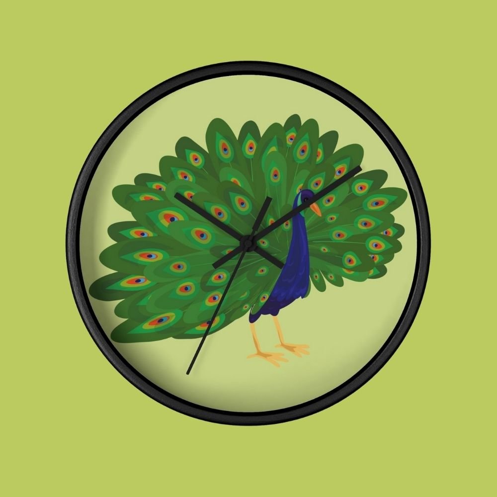 Peacock Obsession | Wall Clock - ThePrintMasters - ThePrintMasters