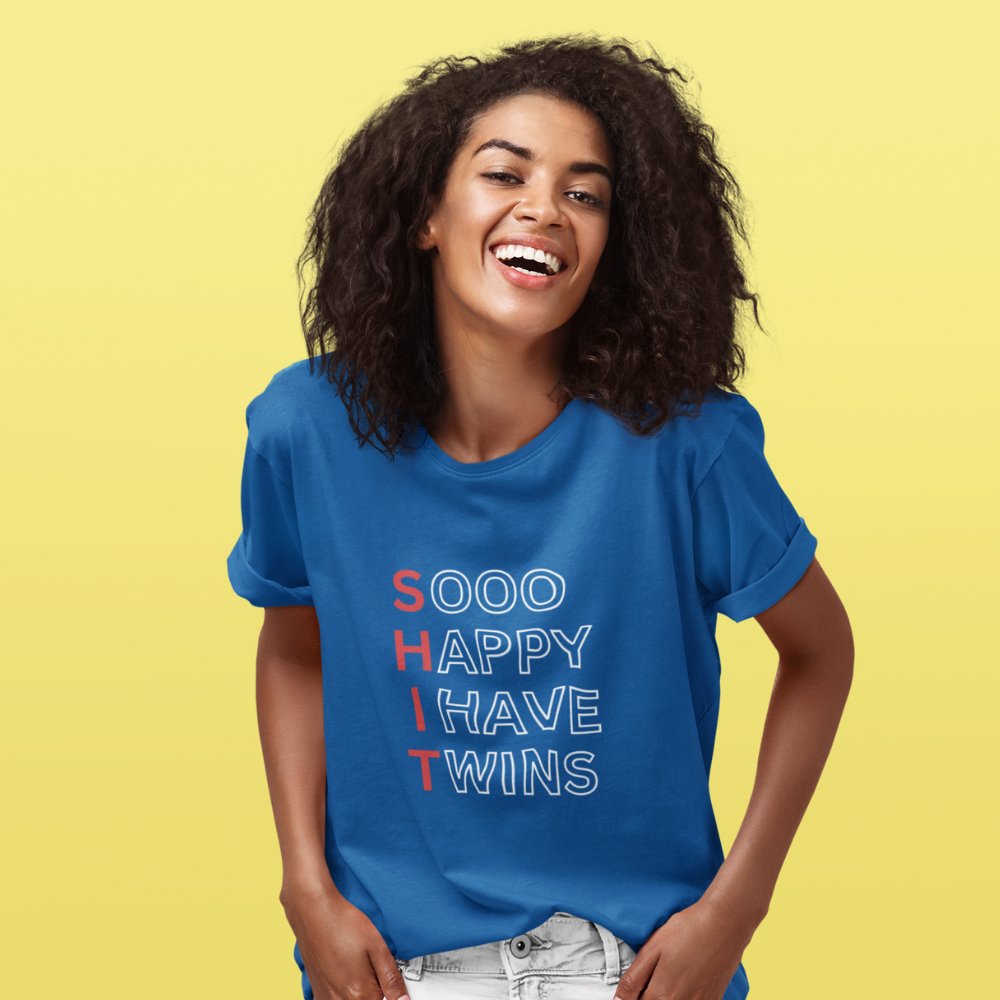 So Happy I Have Twins | Unisex Heavy Cotton Tee - ThePrintMasters - ThePrintMasters