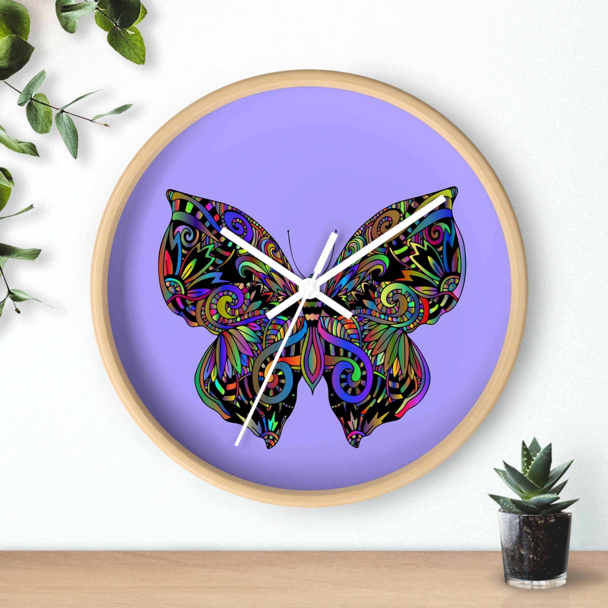 Winged Mandala | Aesthetic Wall Clock - ThePrintMasters - ThePrintMasters