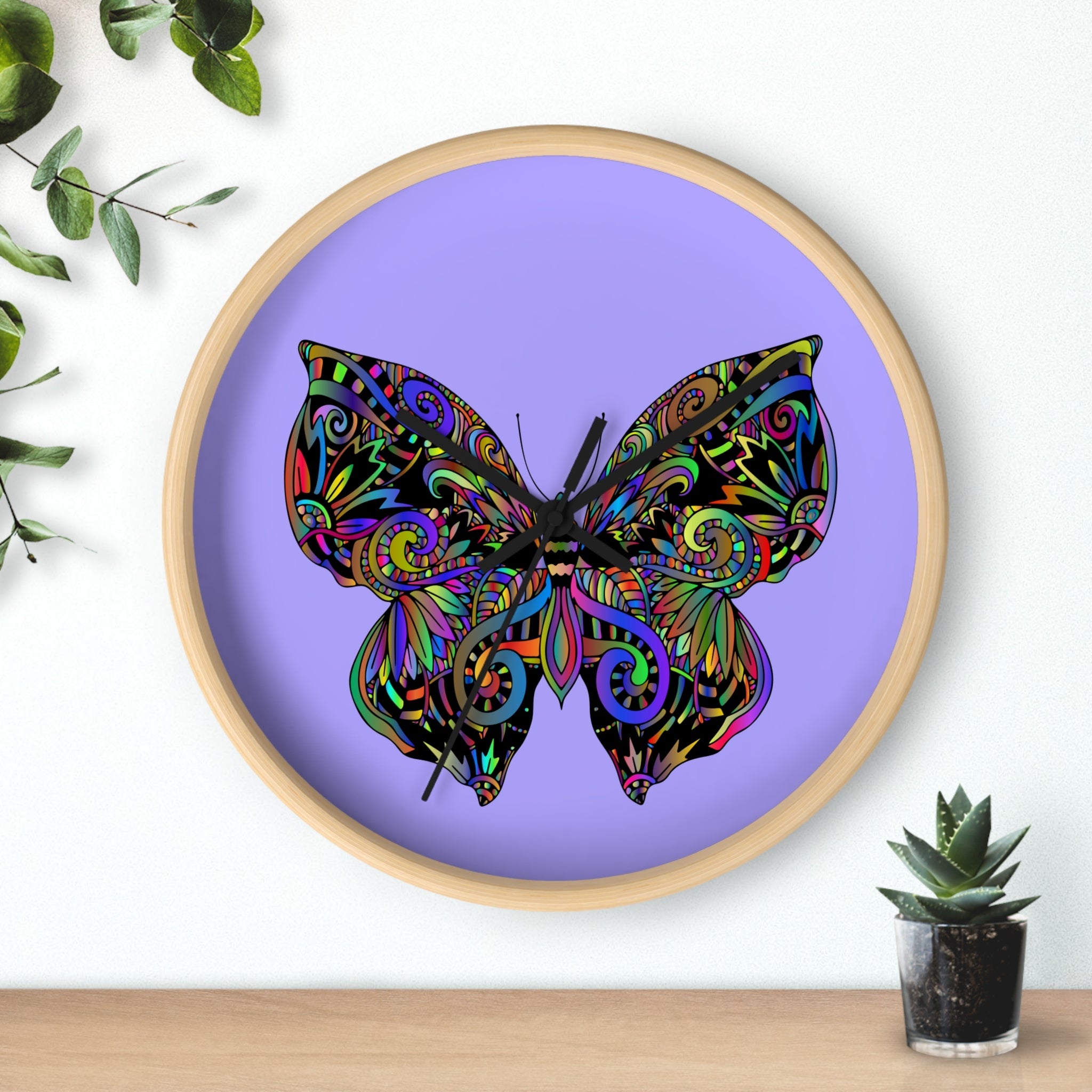 Winged Mandala | Aesthetic Wall Clock - ThePrintMasters - ThePrintMasters